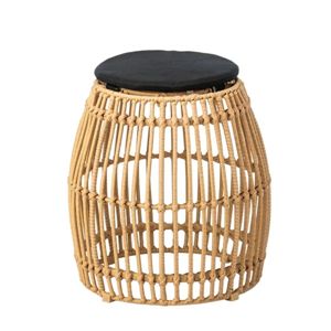 Palm poef met zwart of wit kussen