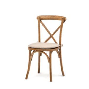 Crossback houten stoel met kussen