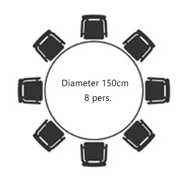 Ronde tafel Dia. 150cm (8 pers.)