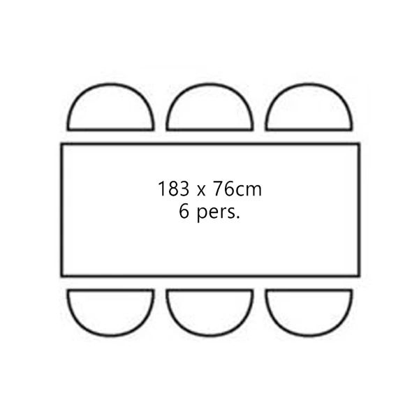 Klaptafel 183x76cm (6 pers.)