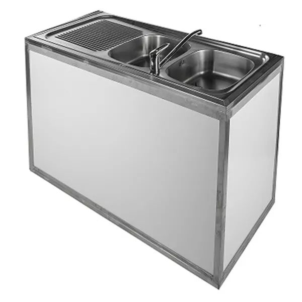 Dubbele spoelbak met kraan