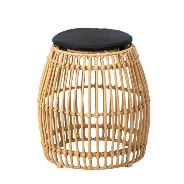 Palm poef met zwart of wit kussen
